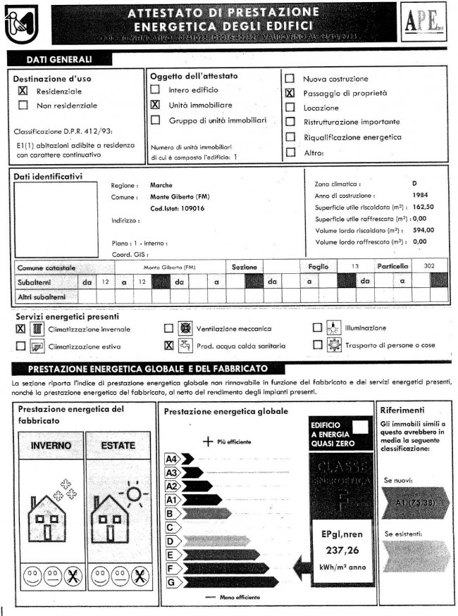 Appartamento in vendita a Monte Giberto